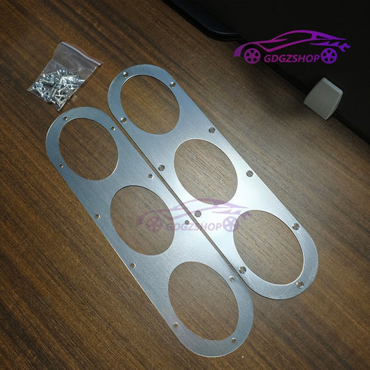 2pcs Universal Aluminum Rear Bumper Race Air Diversion Diffuser Panel Kit Silver