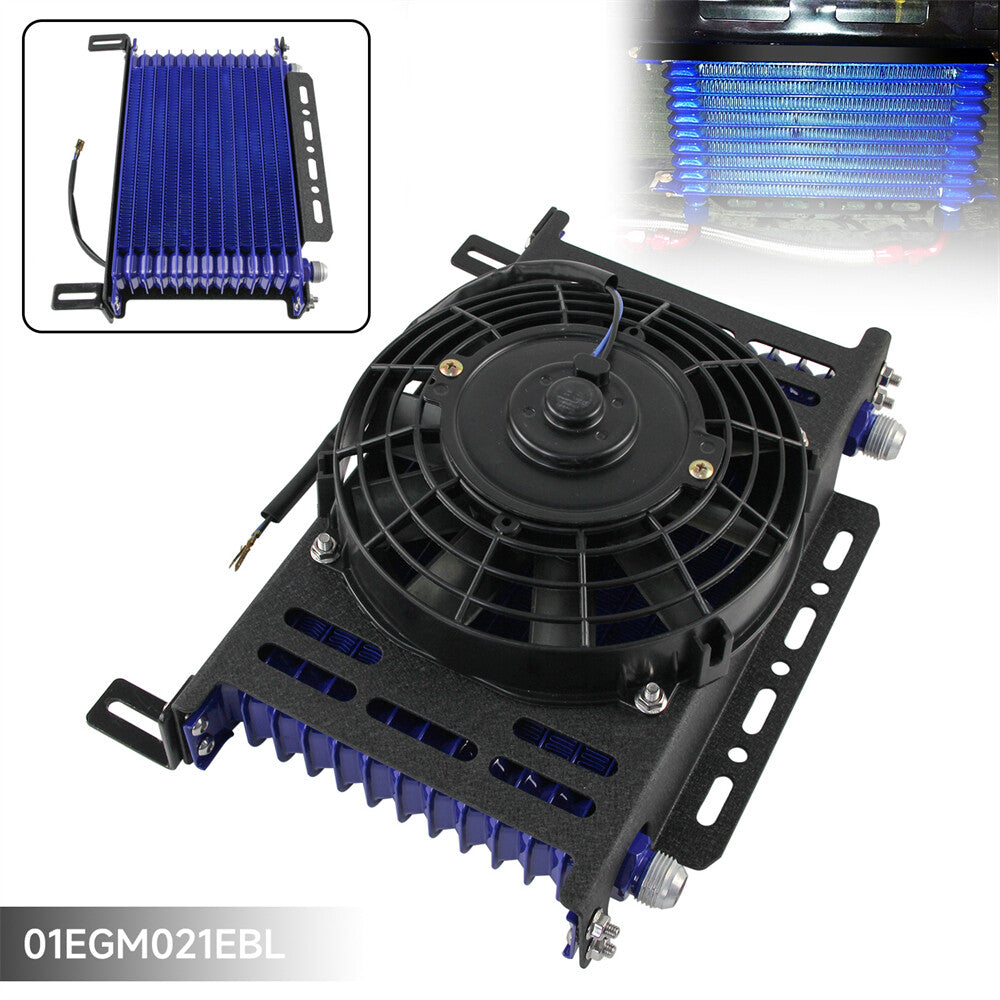 Universal 13 Row AN10 Engine Oil Cooler + 7 Fan Kit New Mounting Bracket Kit BL