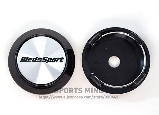 4x64mm wheel center cap, hubcap, rim cap, badge decal, Weds Sport silver TE37