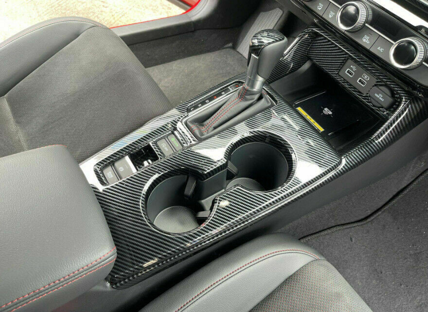 Carbon Fiber ABS Gear Shift Cup Holder Panel Trim for Honda for Civic 11th 2022 2023
