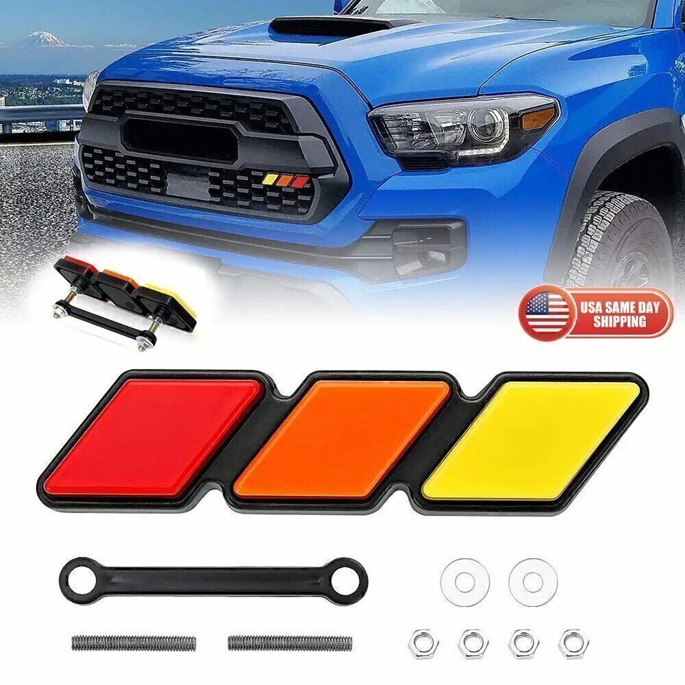 FIT for TOYOTA TRD RACING SPORT TRI-COLOR LOGO GRILLE BADGE NAMEPLATE EMBLEM NEW