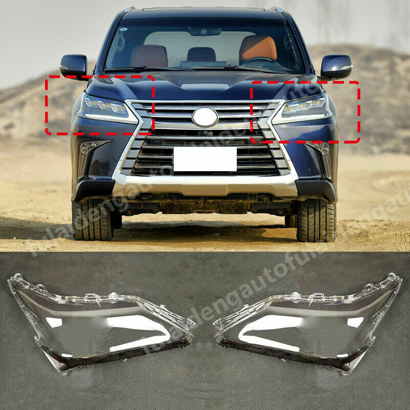 2p for LEXUS LX570 2016-2021 Car Headlight Lens Cover Clear Lampshade lamp shell