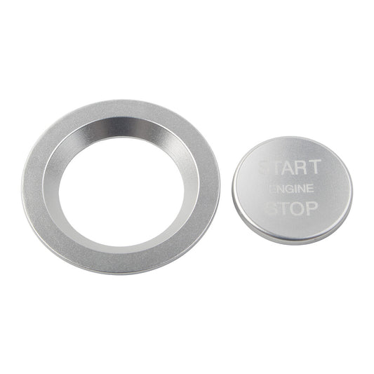 Keyless Engine Push Start Button Cover w/ Ring for Jaguar for F-Type XE Silver US