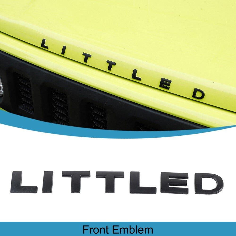 Black Front Hood LITTLED Emblem Badge Trim Stickers for Suzuki for Jimny 2019-2023