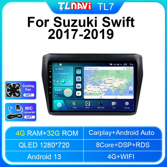 for Suzuki for Swift 2017-2019 Car Stereo Radio CarPlay GPS Auto Player Multimedia