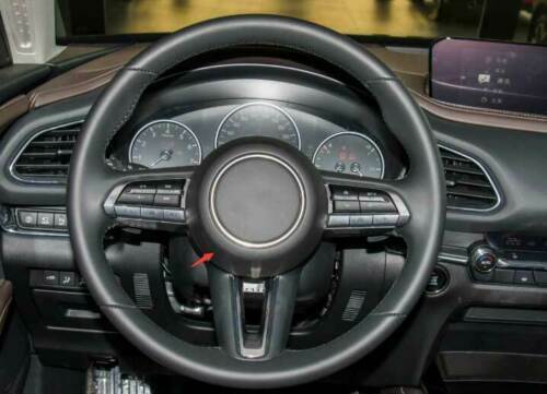 for Mazda CX-30 2020-2022 Carbon Fiber Interior Steering Wheel Cover Decor Trim