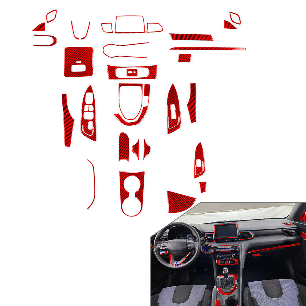Carbon Fiber Interior Cover Trim Kit for Hyundai for Veloster JS N 2019-2022 2019