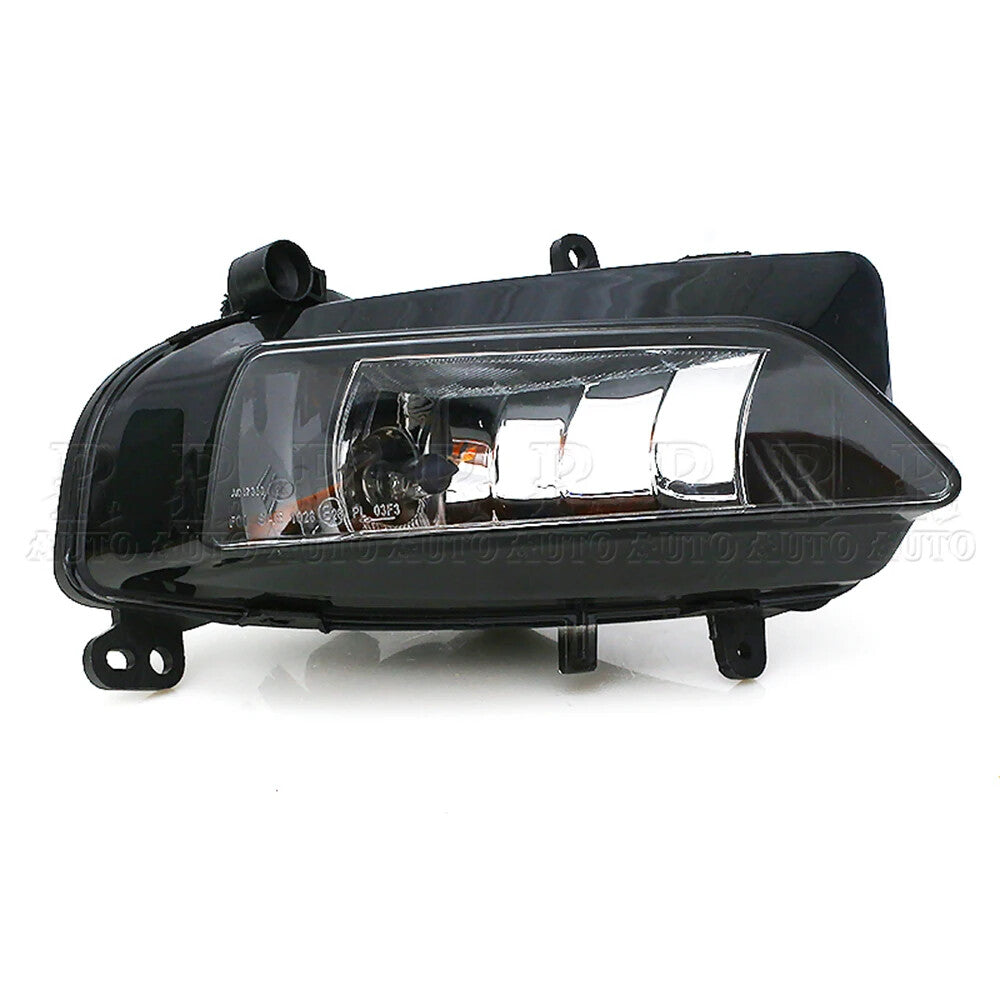 Two transparent halogen front fog lights for Audi S5, A5, and S series models from 2013 to 2016.