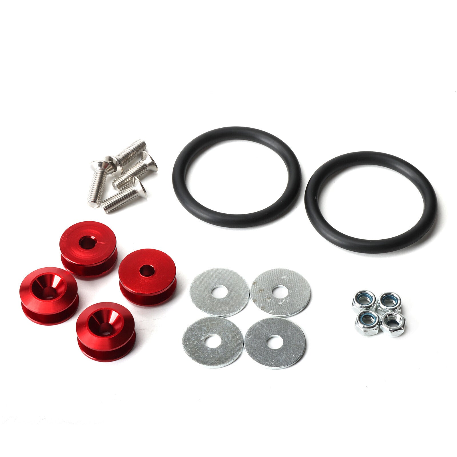 1 KIT Car RED Bumper Quick Release Bumper Fastener Trunk Fender Clip Kit