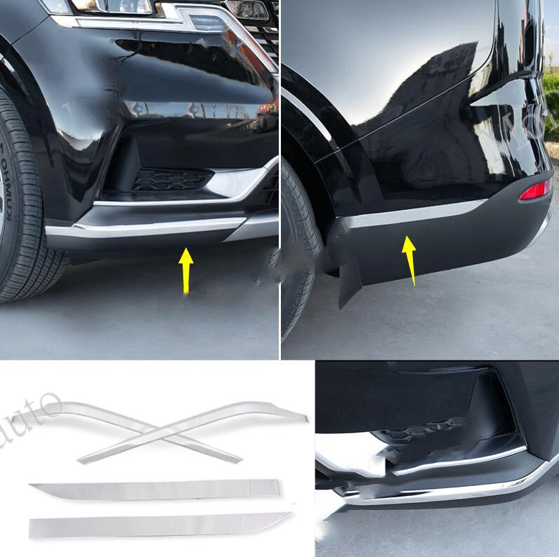 for Kia Carnival 2022-2023 FrontRear Bumper Side Protector Corner Covers Chrome