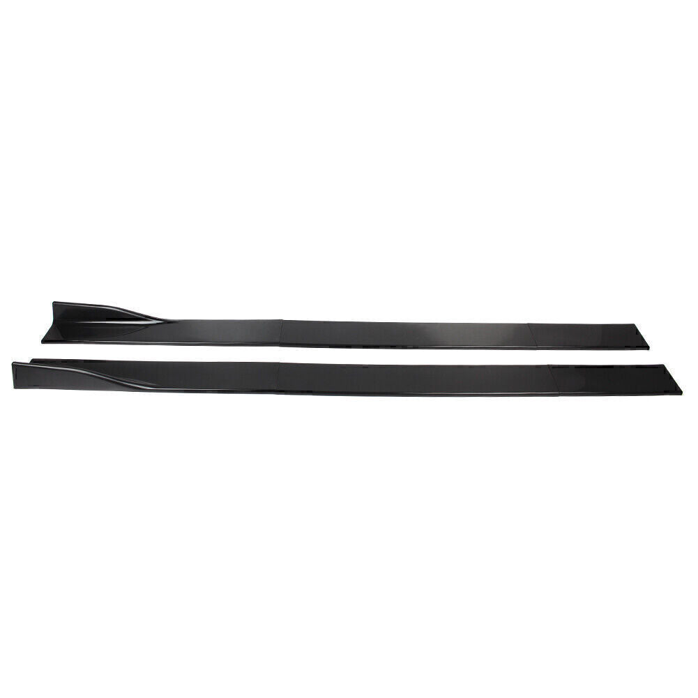 Fit Car Side Skirt Extension Rocker Panel Splitters Lip 2m/78.7 Black Universal