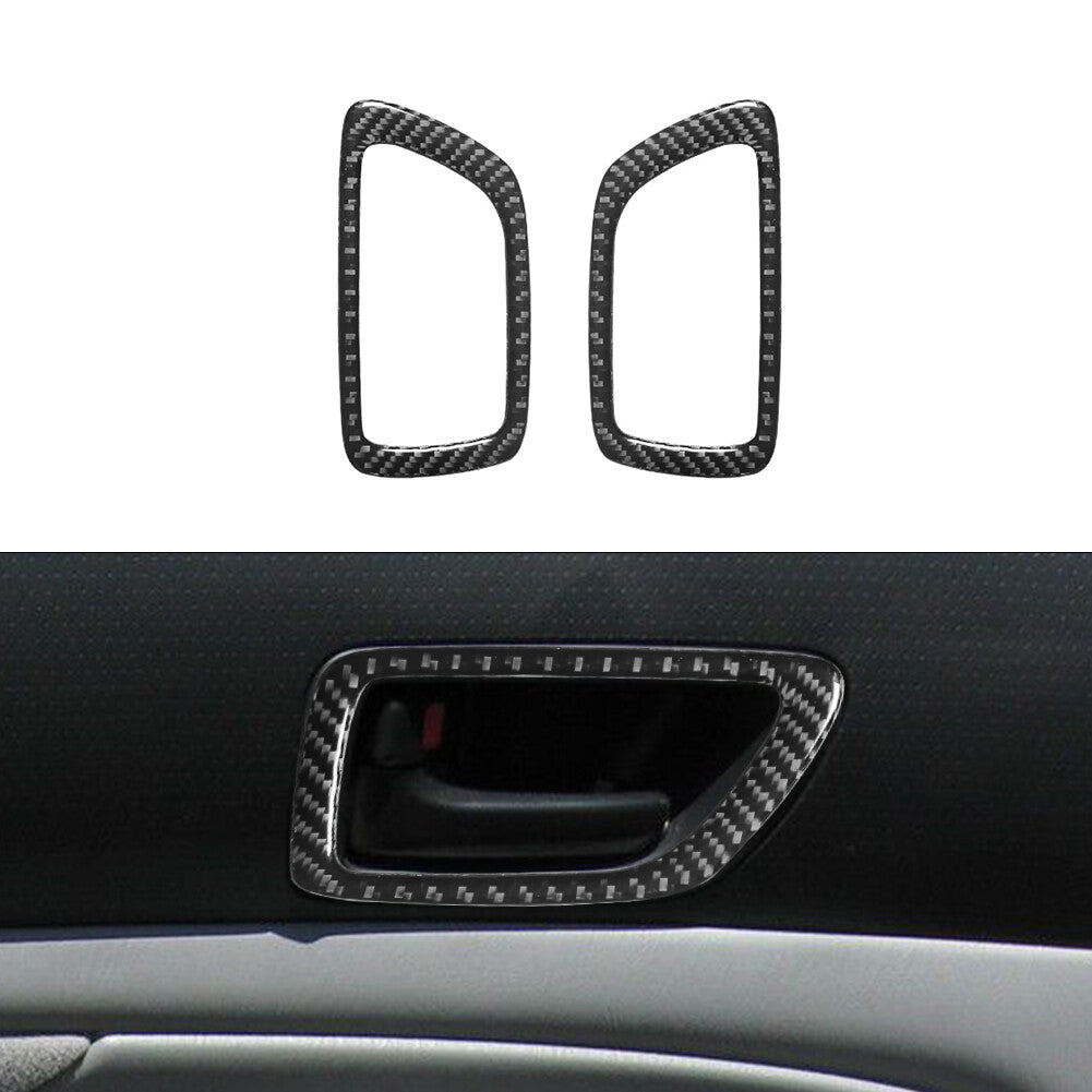 for Toyota Tacoma 2012-2015 2Pcs Rear Door Inner Handle Trim Cover Carbon Fiber