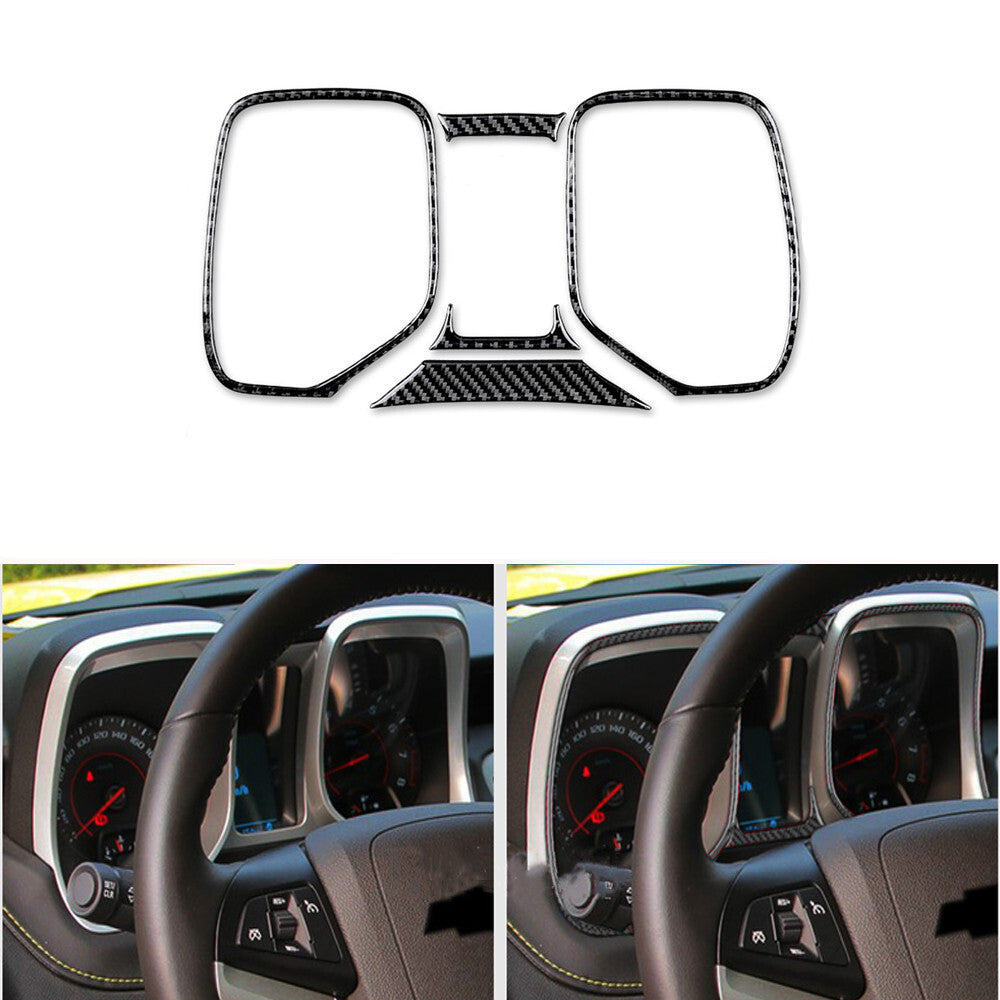 5Pcs Carbon Fiber Dashboard Frame Cover Trim for Chevrolet Camaro 2010-2015