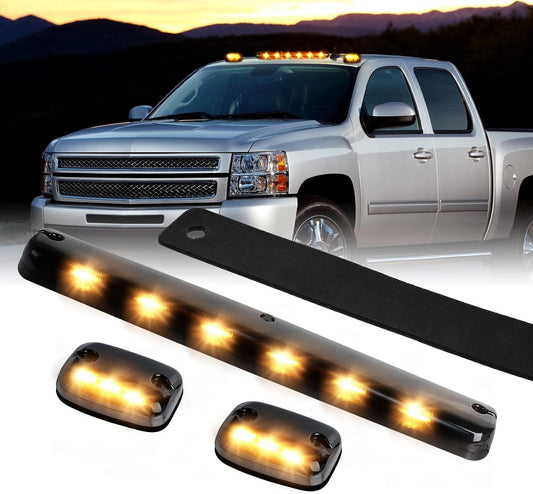 3x Smoke For 2007-2022 for Chevy Silverado 3500HD Cab Led LED Roof Top Running Light