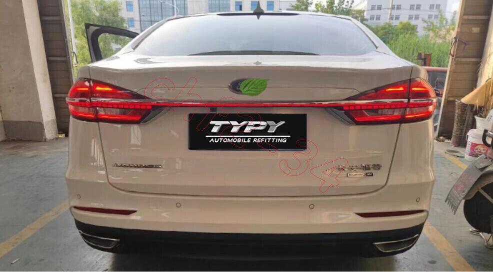 Fit For 2019-2020 for Ford Fusion Chrome Rear Door Trunk LED Tail Light Cover 6PCS