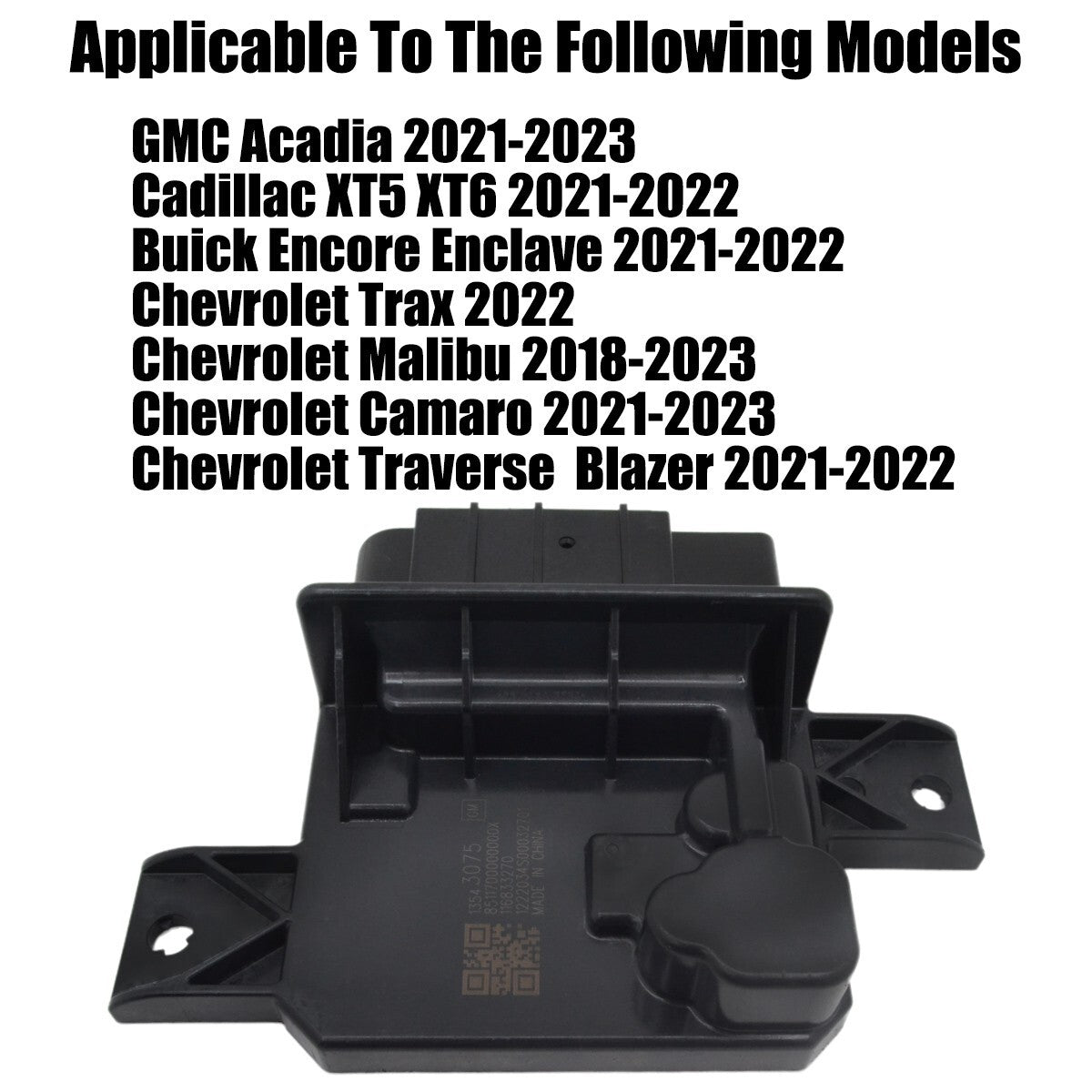 Fuel pump control module 13543075 compatible with 2021-2022 for Cadillac XT5 and XT6.