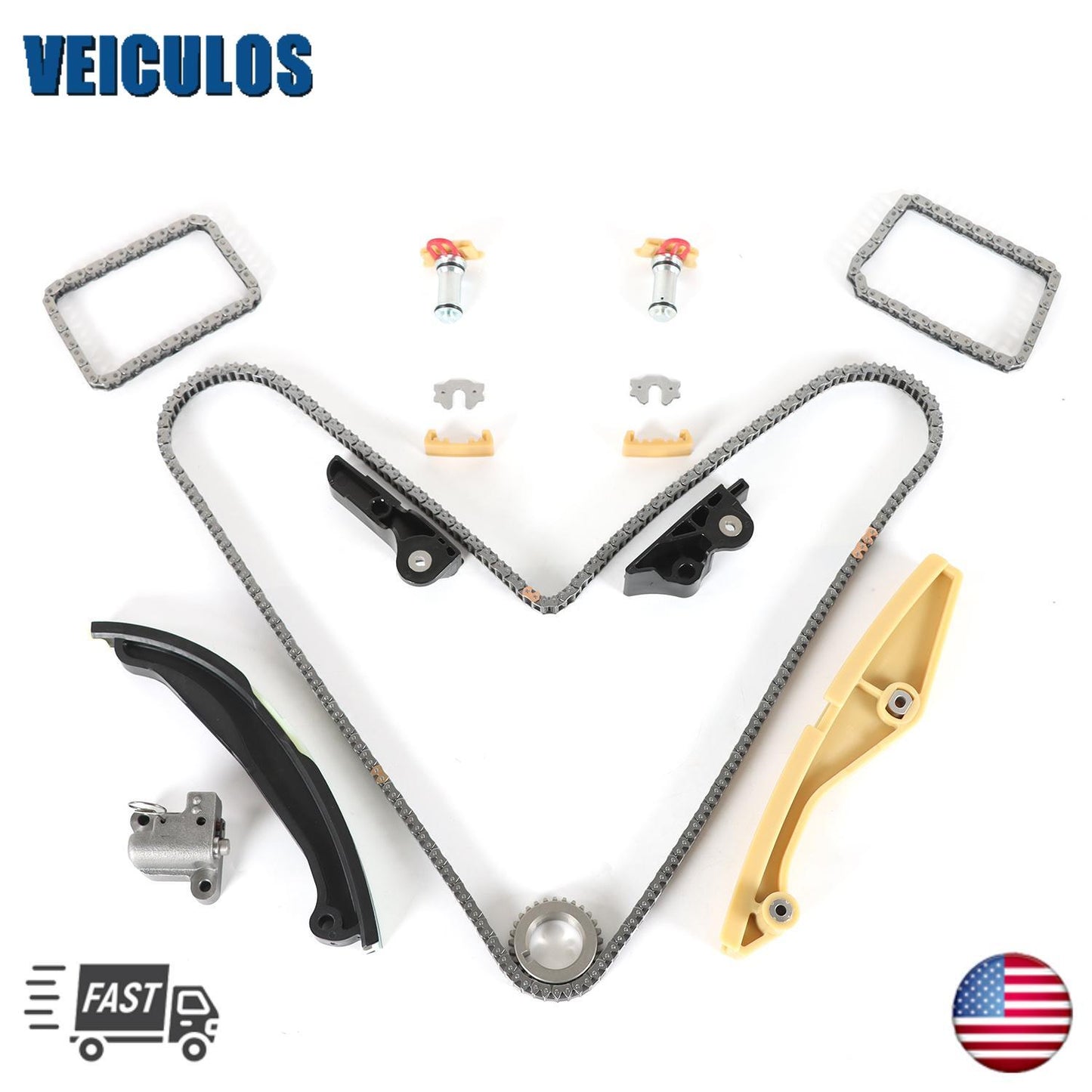 Engine Timing Chain Kit for Ford F-150 for Mustang Edge for Lincoln 3.7L 3.5L DOHC V6