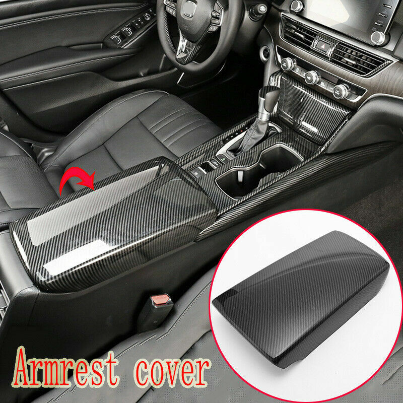 1P for Honda Accord 2018-2022 Carbon Fiber ABS Armrest Box Moulding Panel Cover