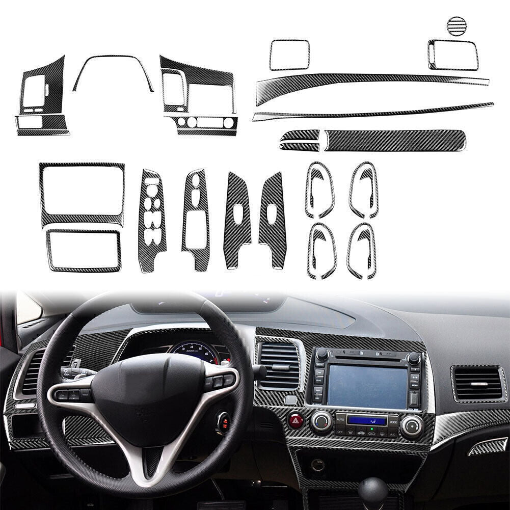 29xCarbon Fiber Interior Decoration Cover for Honda for Civic 8th Generation 2006-11