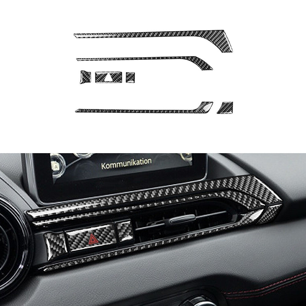 for Mazda MX-5 2016-2020 Carbon Fiber Interior Center Air Vent Outlet Cover Trim