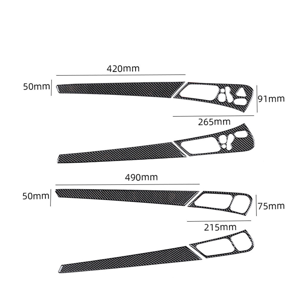 8Pcs Carbon Fiber Interior Door Handle Panel Cover for Benz C Class W203 2005-07
