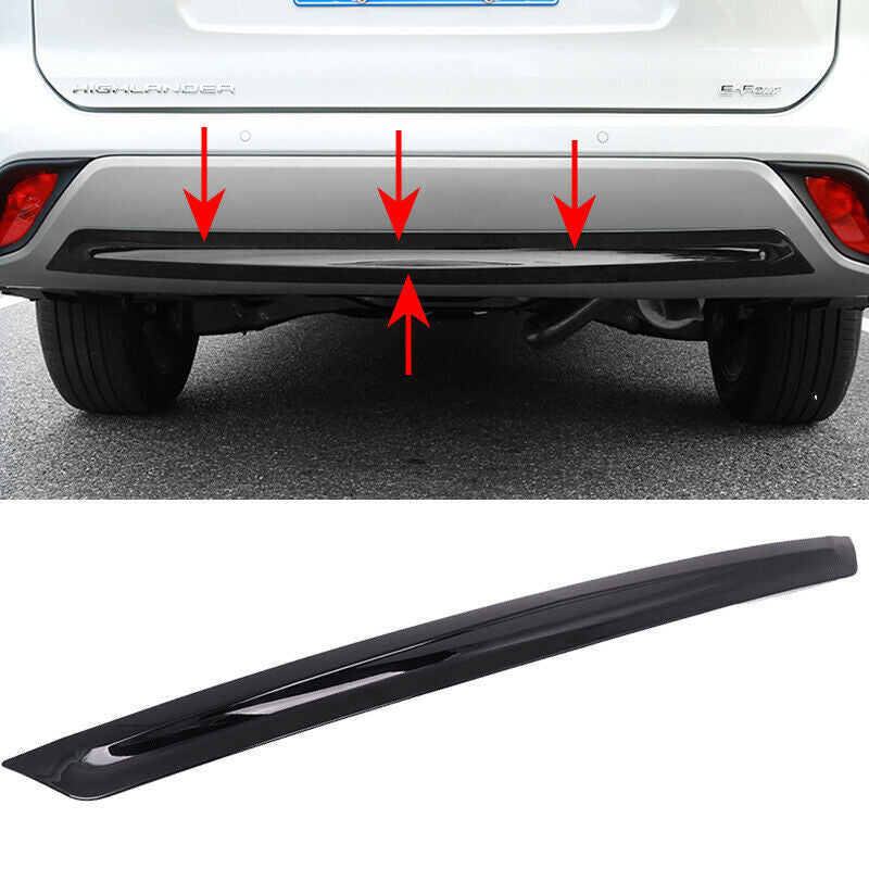 for Toyota Highlander 2020-2023 Glossy Black Rear Bumper Cover decor Guard Trim