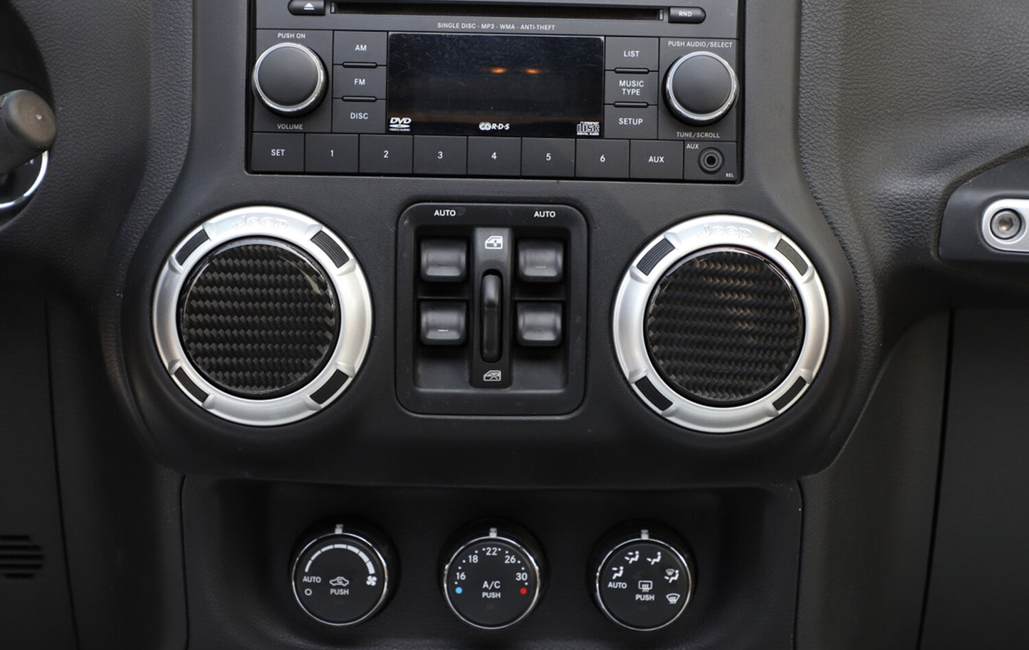 for Jeep for Wrangler JL 18-23 Soft Carbon Fiber Air Conditioning Vent Outlet Trim