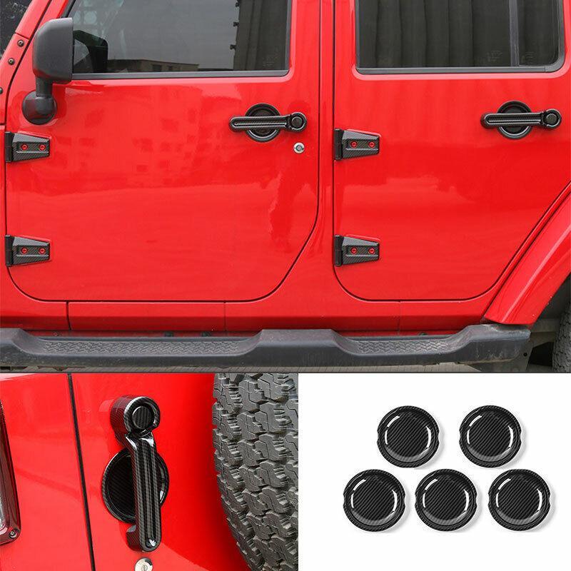 For 2007-2017 for Jeep for Wrangler 4DR JK Carbon Fiber Outside Door Bowl Cup Cover Trim
