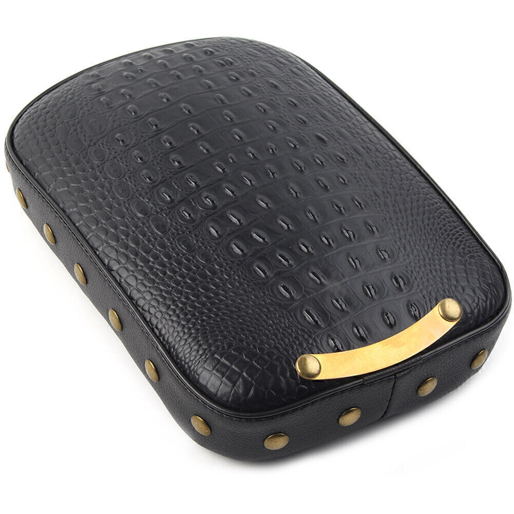 Passenger Rear Cushion for Seat 8 Suction Cup for Harley Bobber Cruiser Chopper BLK