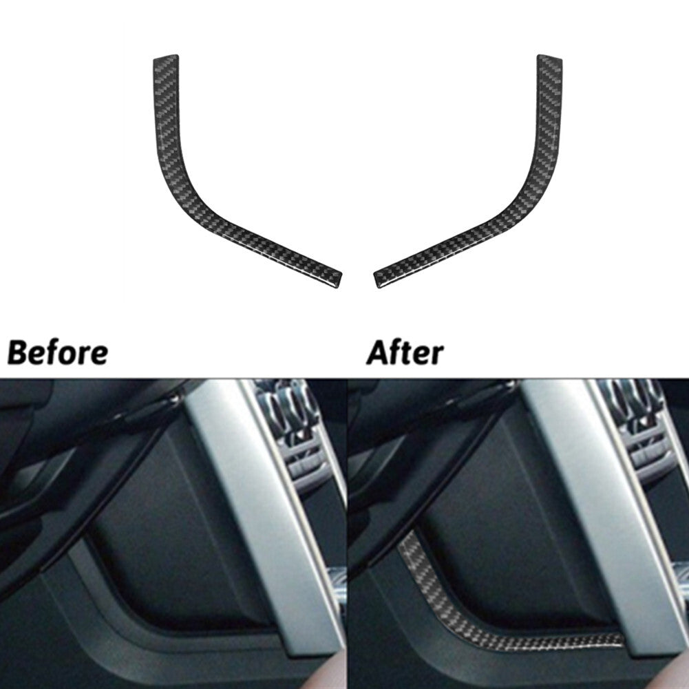 2Pcs Carbon Fiber Gear Shift Side Strip for Land Rover Discovery Sport 2015-2019