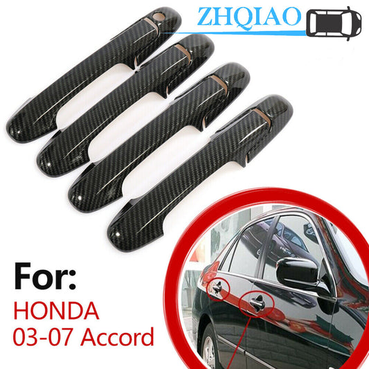Carbon Fiber Carbon Fiber Side Door Handle Covers Trims For 03-07 for Honda Accord