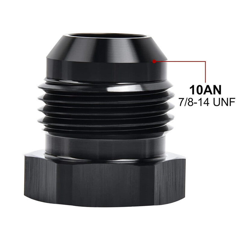 10AN Male Flare Bolt Blanking Plug End Cap Lock Nut Fitting Adapter Hex Black