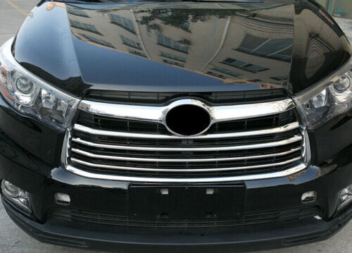 Mesh Grille Chrome Front Center Grill Strip Fit for Toyota Highlander 2014-2016
