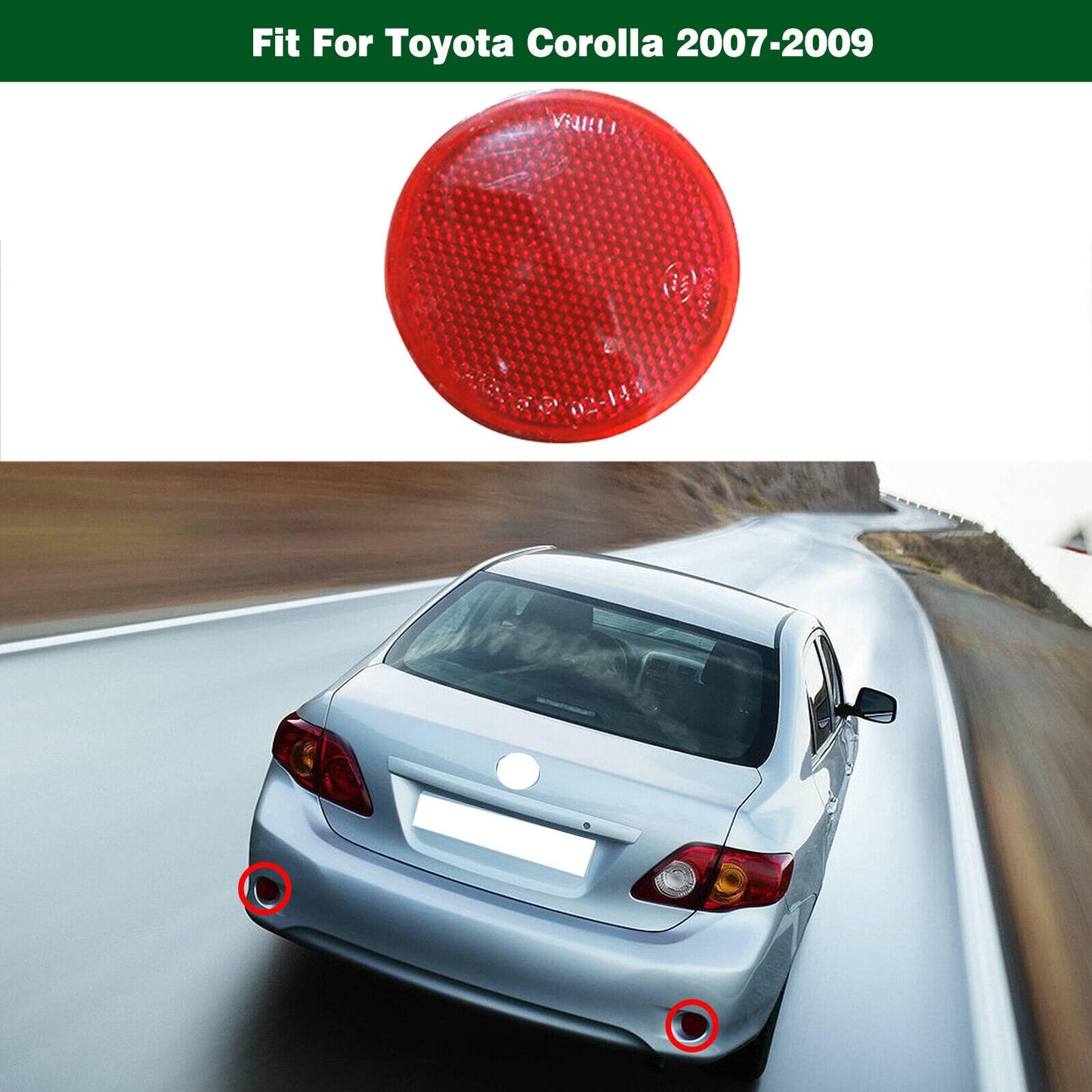1Pcs Rear Bumper Side Marker Light Reflector Fit for Toyota for Corolla 2007-2009