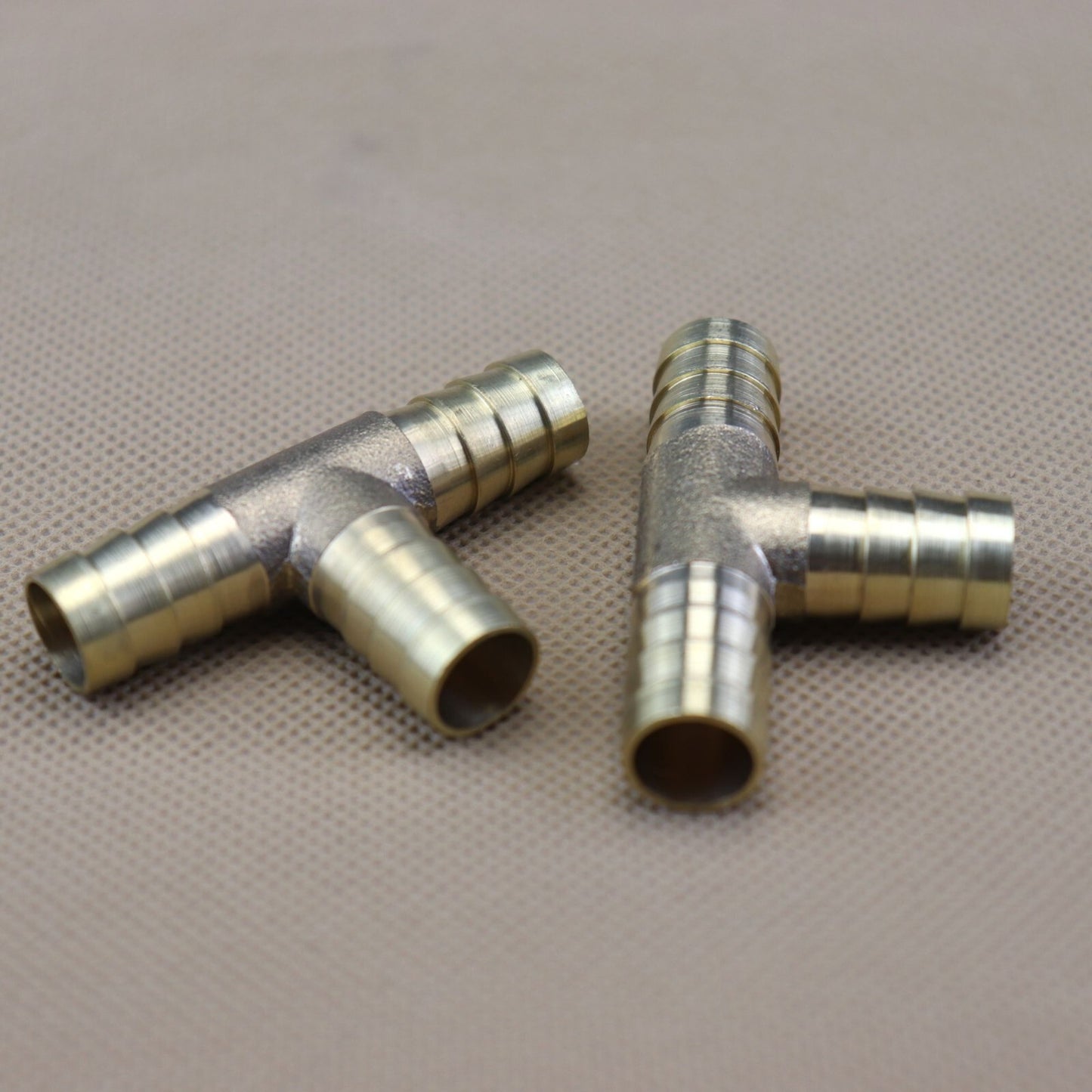 2PCS T Fitting Hose Barb Connector 1/2(12mm) Air Fuel Water 3-Way Brass Tee