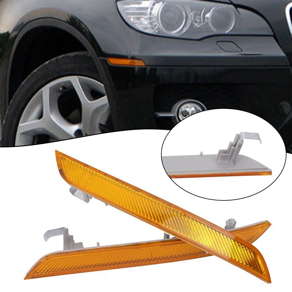 For X6 E71 E72 07-2014 Amber Front Bumper Fender Side Marker Reflector Light