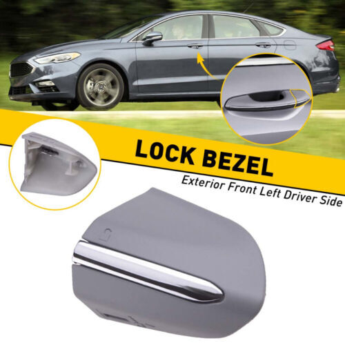Left Driver Door Handle Key Bezel Cover Chrome Trim for 2013-2020 for Ford Fusion