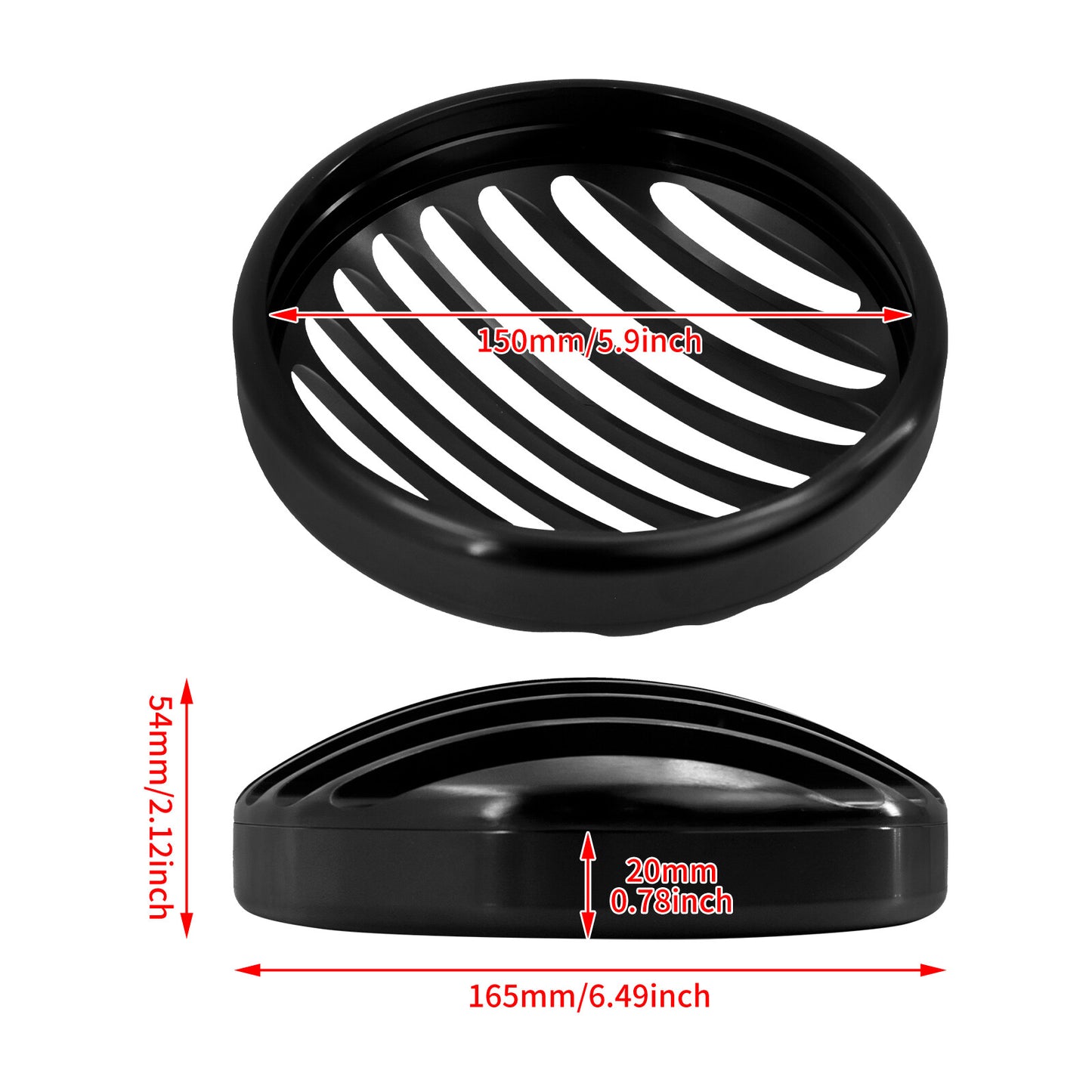 Black 5.75 Aluminum Headlight Grill Cover for Harley Sportster XL883 1200 04-14