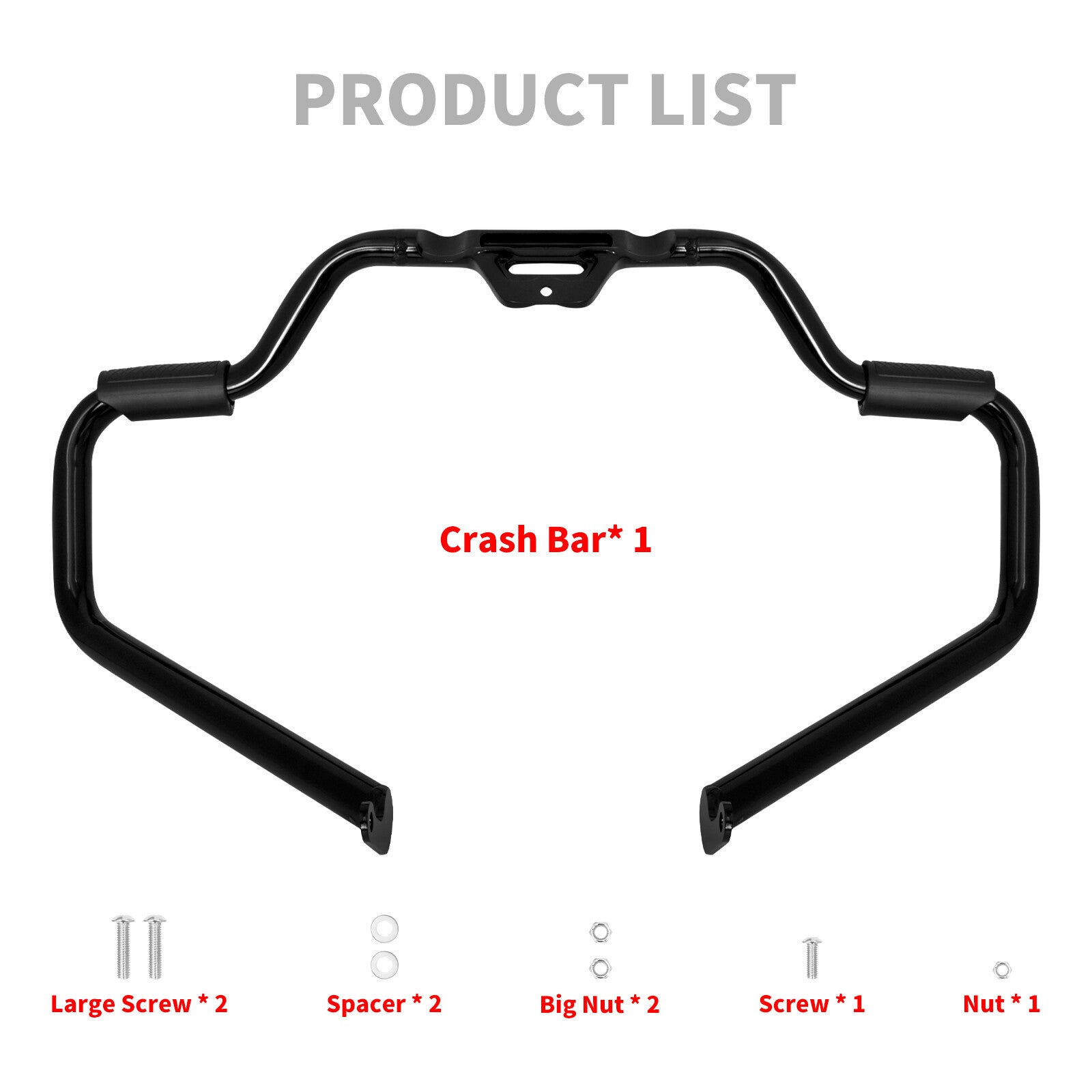Black Mustache Engine Guard Crash Bar for Harley Softail Breakout Fat Boy 18-24