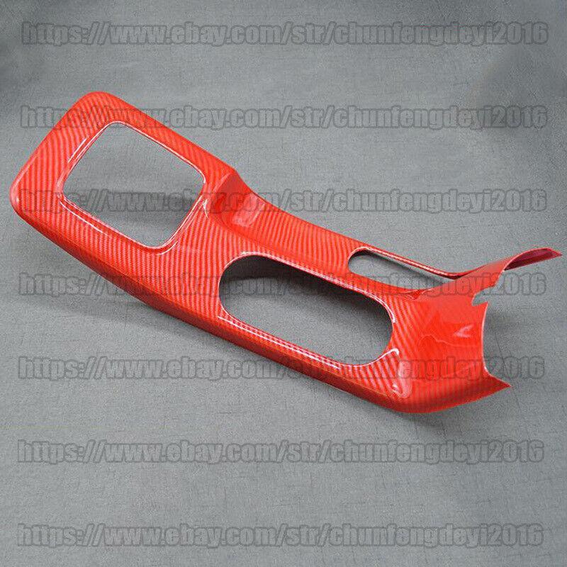 for Kia Forte K3 14-16 Red Carbon Fiber Central Console Gear Shift Panel Trim 1x