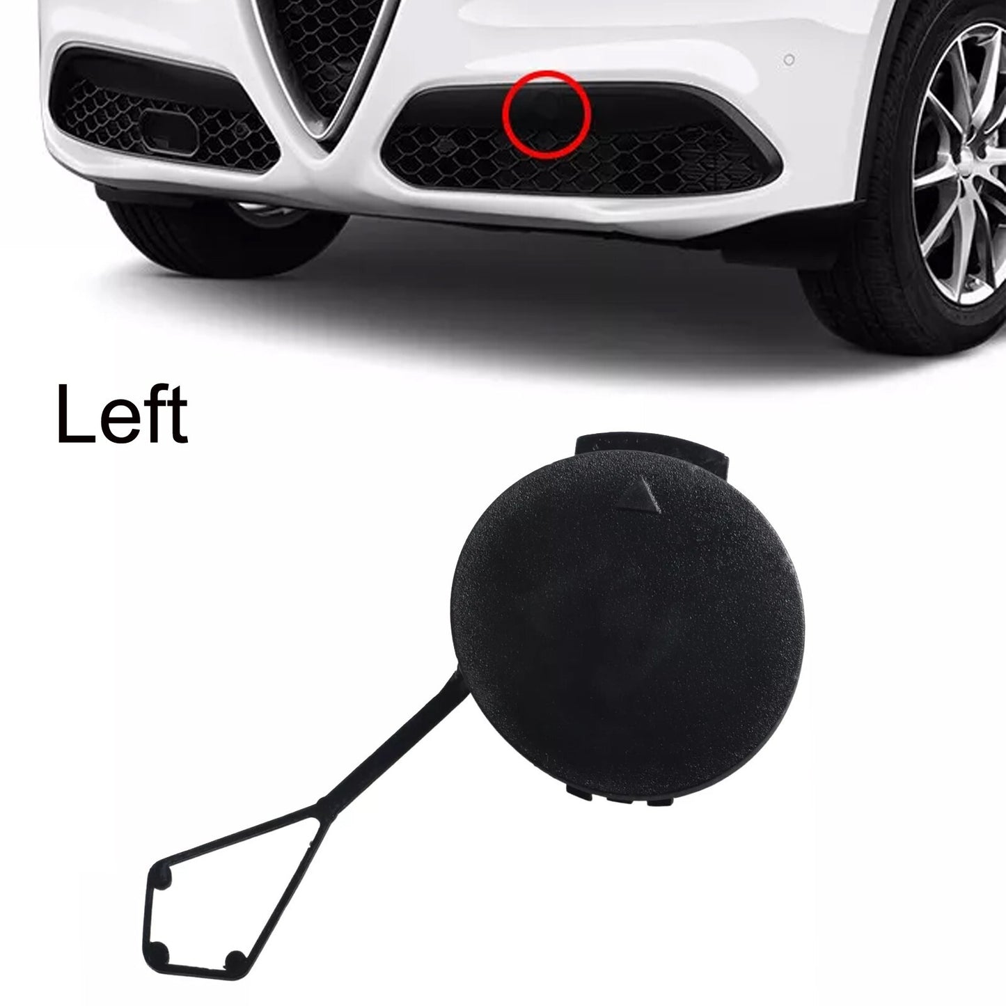 Front Left Bumper Tow Hook Cover Primed 156114920 For Alfa for Stelvio 2018-23