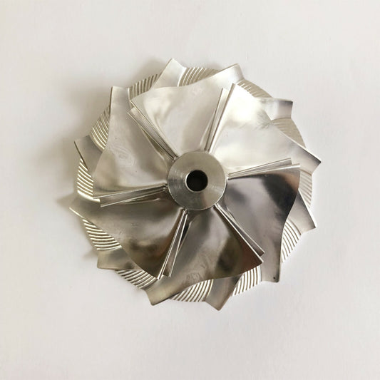 TD04HL 18G Reverse 50.38/68.00 mm 6+6 Blade Performance Billet Compressor Wheel