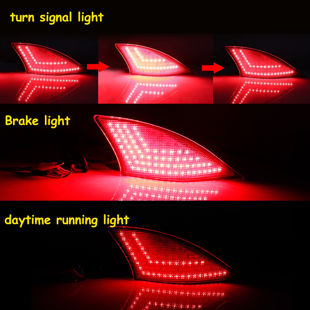 Rear bumper reflector red lens Assy light for Lexus ISF IS250 IS300 IS350 14+