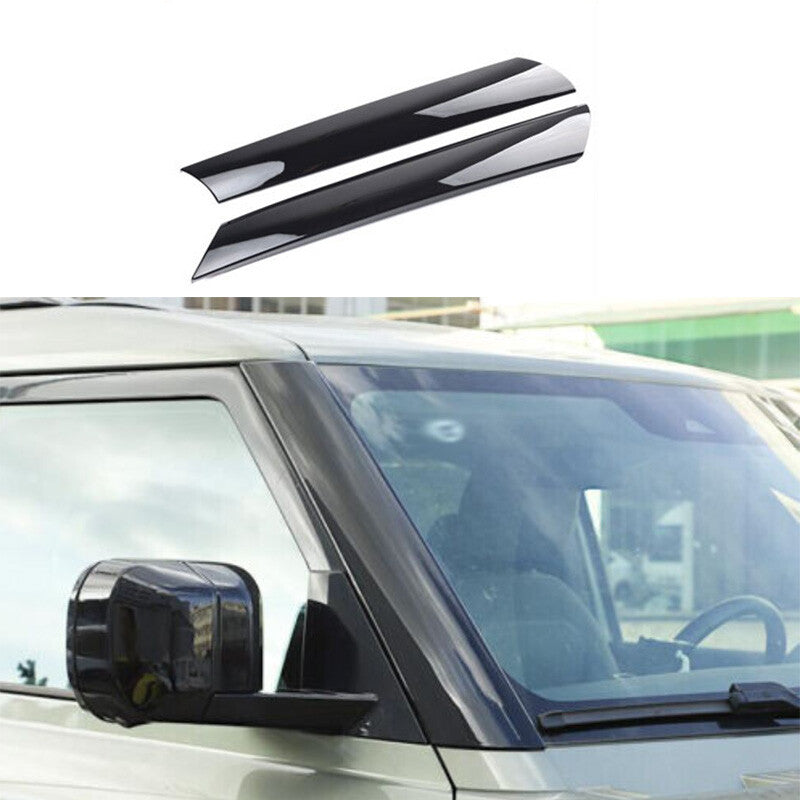 Glossy Black for Land Rover for Defender 2020-2023 2X Cover Trim Car Window A Pillar