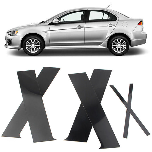 Pillar Posts Door Trim for Mitsubishi Lancer Sedan 2008-2016 2017 Black 6PCs/Set