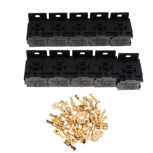 10 Sets Car for SUV 5PIN Terminals Relay Socket Mount Connector Terminal Holder