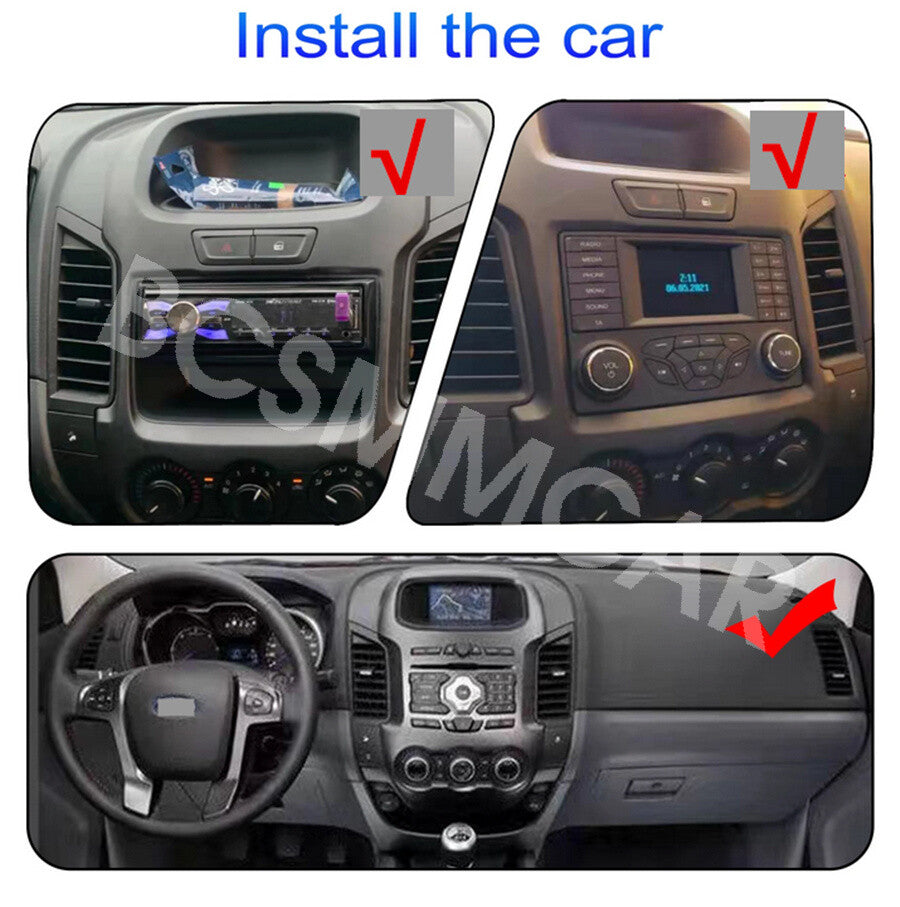For Apple Carplay Car Stereo Radio Fit for Ford Ranger 2011-2015 Android 13 GPS
