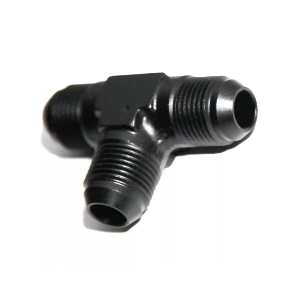 3-Way Tee T-Piece Fitting Adapter AN8 8-AN Male to 2X AN8 8-AN Male BLACK