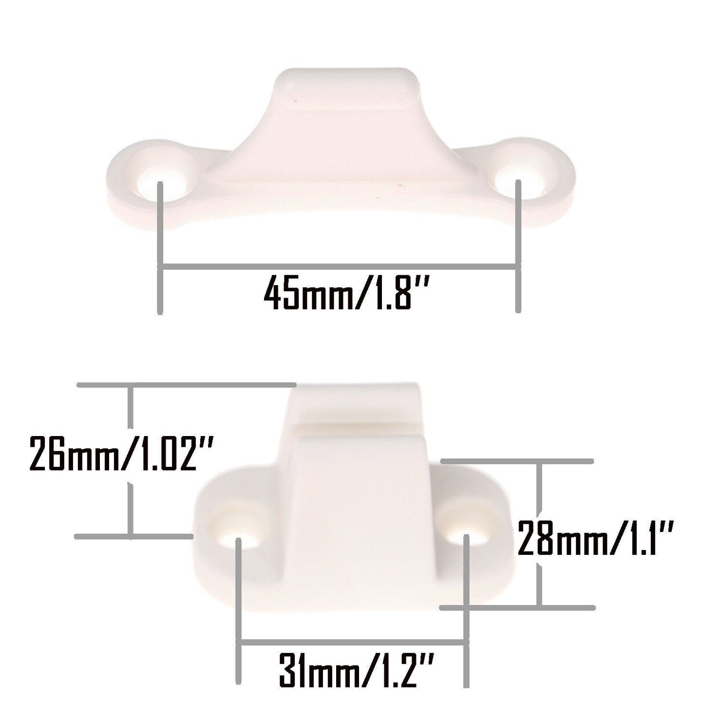 2x Door Catch Nylon White Door Holder for Caravan Motorhome Caravan Boat