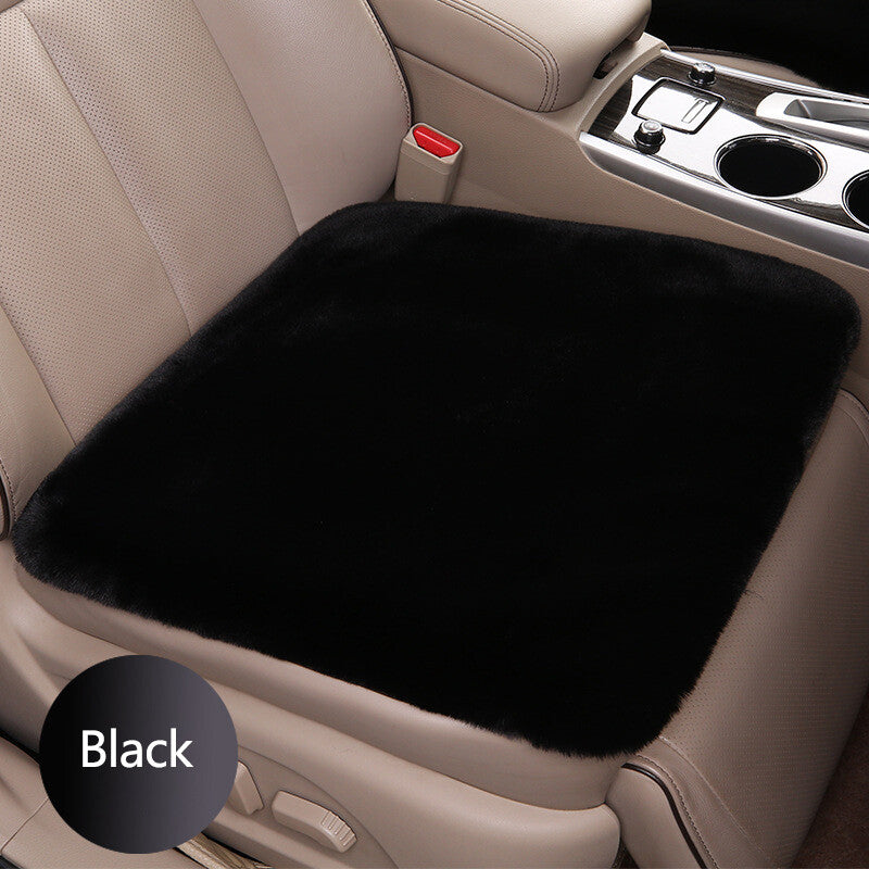 1Pc Car for Seat Cover Front Cushion Plush Soft Comfort Pad Protector Mat Warm Black